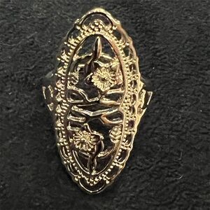 Vintage Silver Tone Filigree Flower Ring Size 9 Women's Jewelry